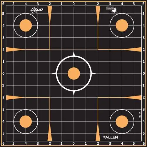 Allen 15314 EZ Aim Splash Sight-In Grid Self-Adhesive Paper Target 12" x 12" 5 Per Pack