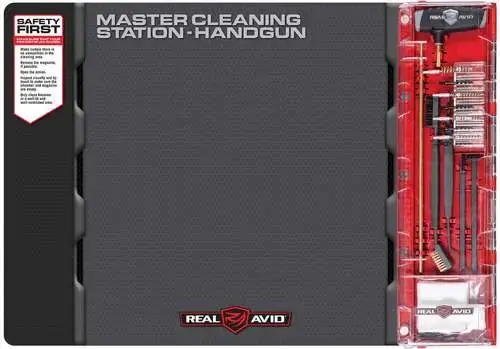 Real Avid/Revo AVMCSP Master Cleaning Station Pistol .22/9mm/.357/.38/.40/.45 Cal Bronze, Nylon