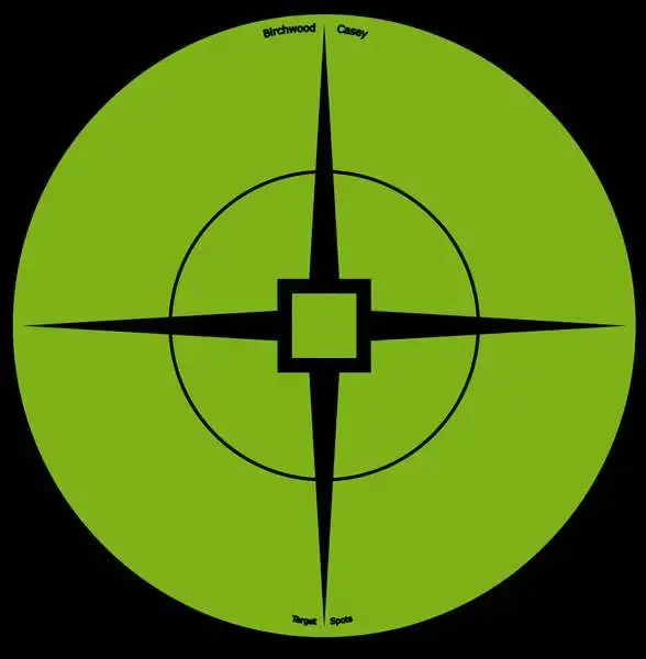 Birchwood Casey 33936 Target Spots Self-Adhesive Paper 6" Crosshair Black Target Paper w/Green Target 10 Per Pack