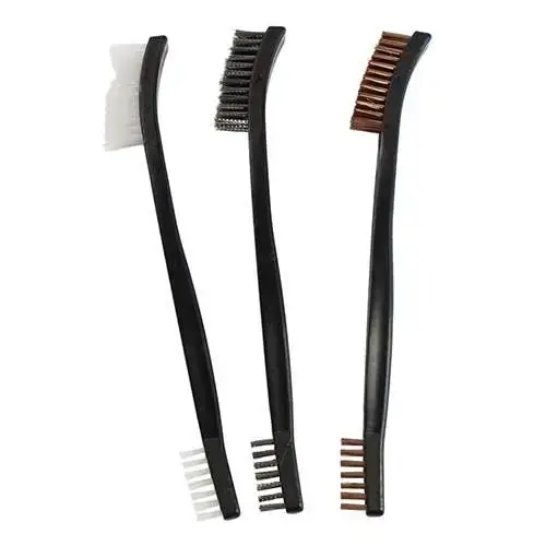 Birchwood Casey 41104 Utility Brushes Universal Nylon, Bronze, Stainless Steel Brush 3 Per Pack