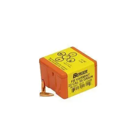 Berger Bullets 22311 Varmint 22 Caliber .224 55 GR Flat Base 100 Box