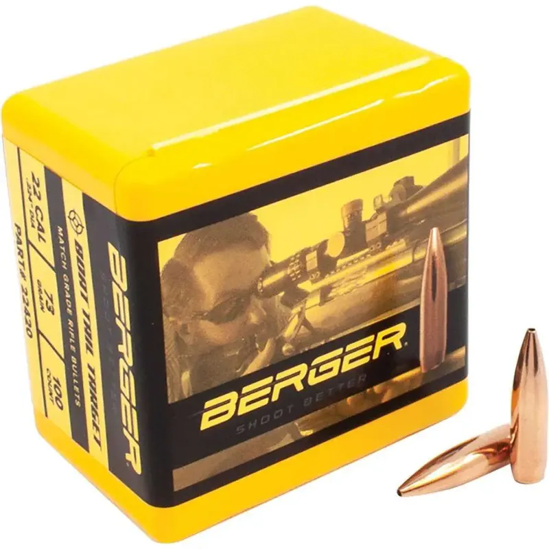 Berger Bullets 22420 Target .22 Cal .224 73 gr Target Boat Tail 100 Per Box