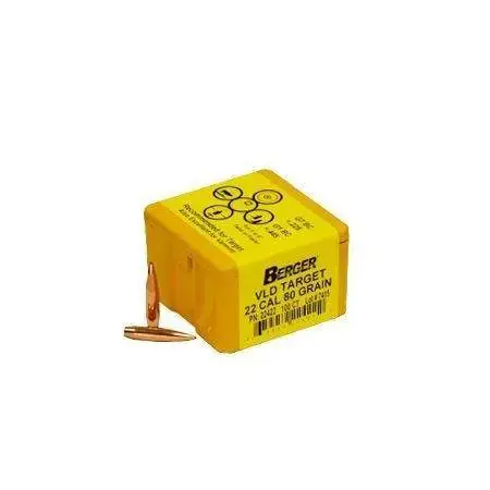 Berger Bullets 22422 Target 22 Caliber .224 80 GR Secant Very Low Drag 100 Per Box