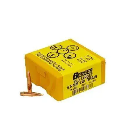 Berger Bullets 26403 Target 6.5mm .264 130 GR Secant Very Low Drag 100 Per Box