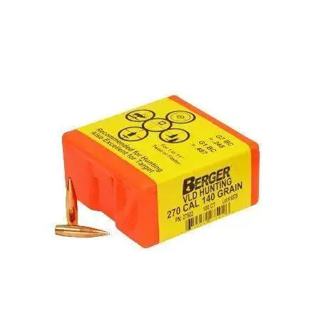 Berger Bullets 27502 Hunting 270 Caliber .277 140 GR Secant Very Low Drag 100 Box