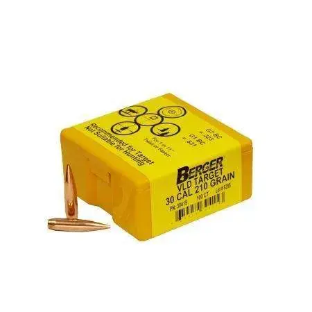 Berger Bullets 30415 Target 30 Caliber .308 210 GR Target Very Low Drag 100 Box