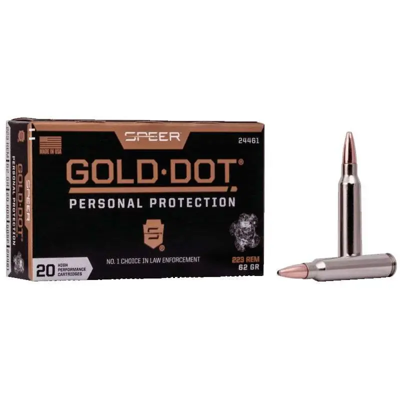 Federal 24461 Gold Dot 223 Rem 62 gr Speer Gold Dot 20 Round Box