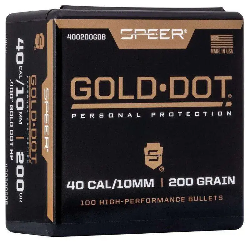 Speer 400200DGB Gold Dot 10mm .400 220 gr Hollow Point (HP) 100 Per Box
