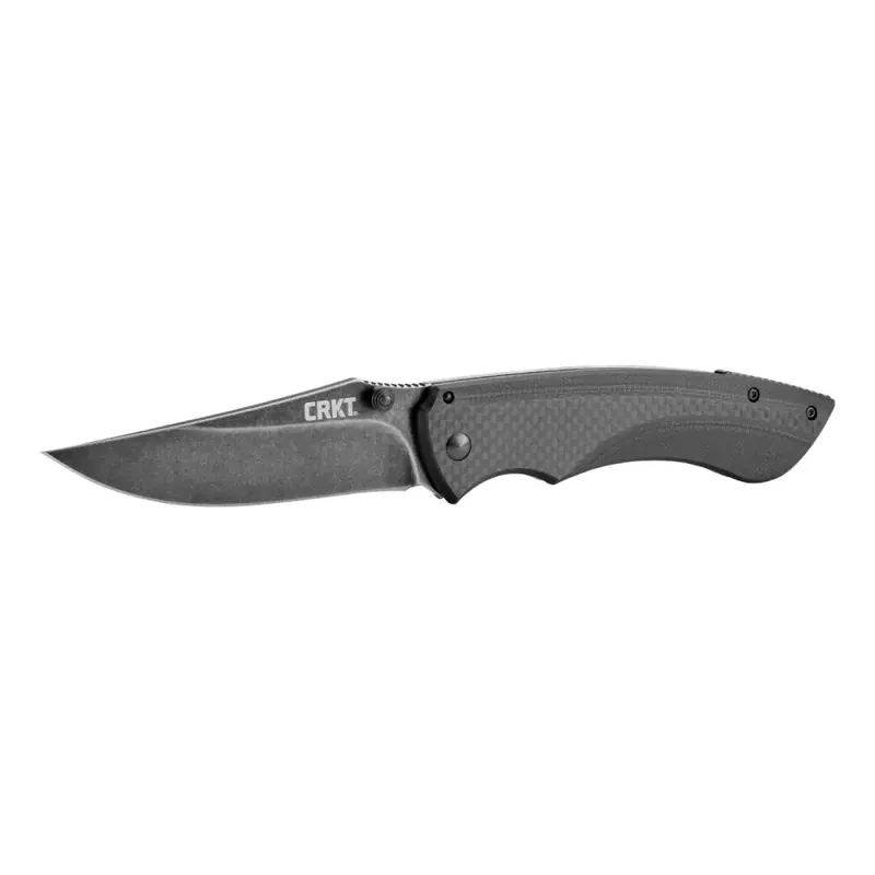 Columbia River 4123K Burnout 3.66" Clip Point Plain Stonewashed 8Cr13MoV SS Black Stonewashed 8Cr13MoV SS G10 Black Handle Folding