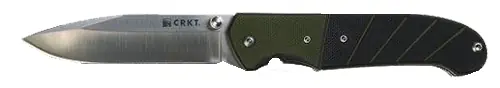 Columbia River Ignitor 3.38" Drop Point Plain Satin 8Cr14MoV Stainless Steel G10 Green/Black Handle Folding