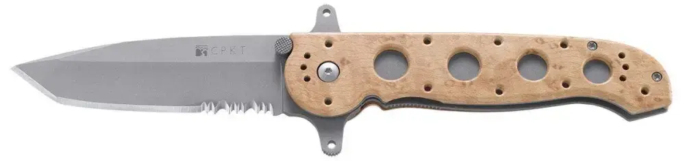 Columbia River M16-14ZSF M16-14Z 3.84" Tanto Part Serrated Bead Blasted AUS 8 FRN Desert Camo Handle Folding