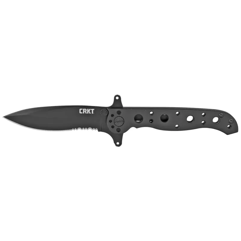Columbia River M21-10KSF M21-10KSF 3.13" Spear Point Part Serrated Black Oxide 8Cr14MoV SS Black Oxide Stainless Steel Handle Folding