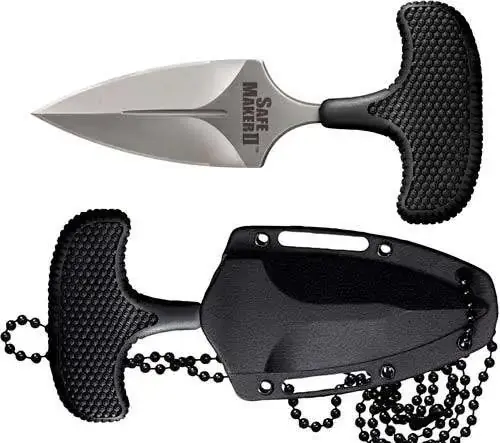 COLD STEEL SAFE MAKER II 3.25" TSHAPE PUSH KNIFE W/KYDEX SHTH