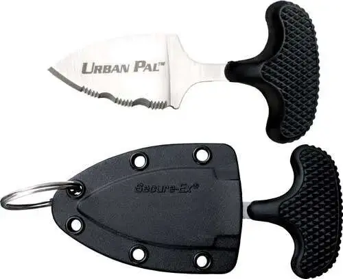 Cold Steel 43LS Urban Pal 1.50" Spear Point Serrated AUS 8A Steel Synthetic Rubber Black Handle Fixed