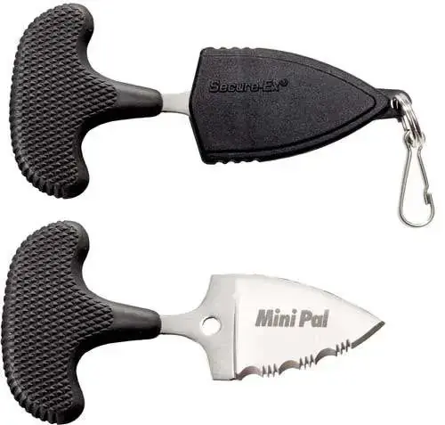Cold Steel 43NS Mini Pal 1" Drop Point Serrated 400 Stainless Steel Synthetic Rubber Black Handle Fixed