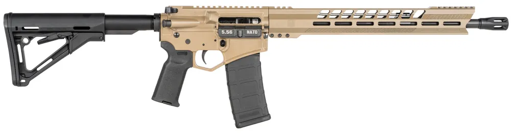 Diamondback DB15BGSFDE DB15 5.56x45mm NATO 16" 30+1 Flat Dark Earth Adjustable Magpul CTR Stock Black Magpul MOE K2 Grip with Black Gold Lower