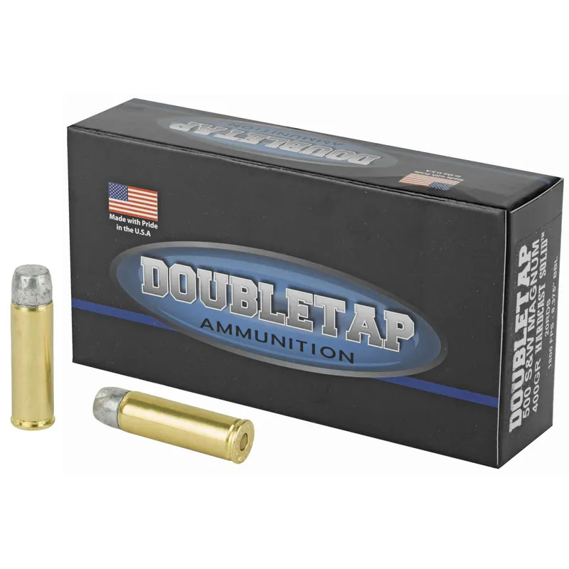 DoubleTap Ammunition 500400HC Hunter 500 S&W Mag 400 gr Hard Cast Solid (HCSLD) 20 Round Box