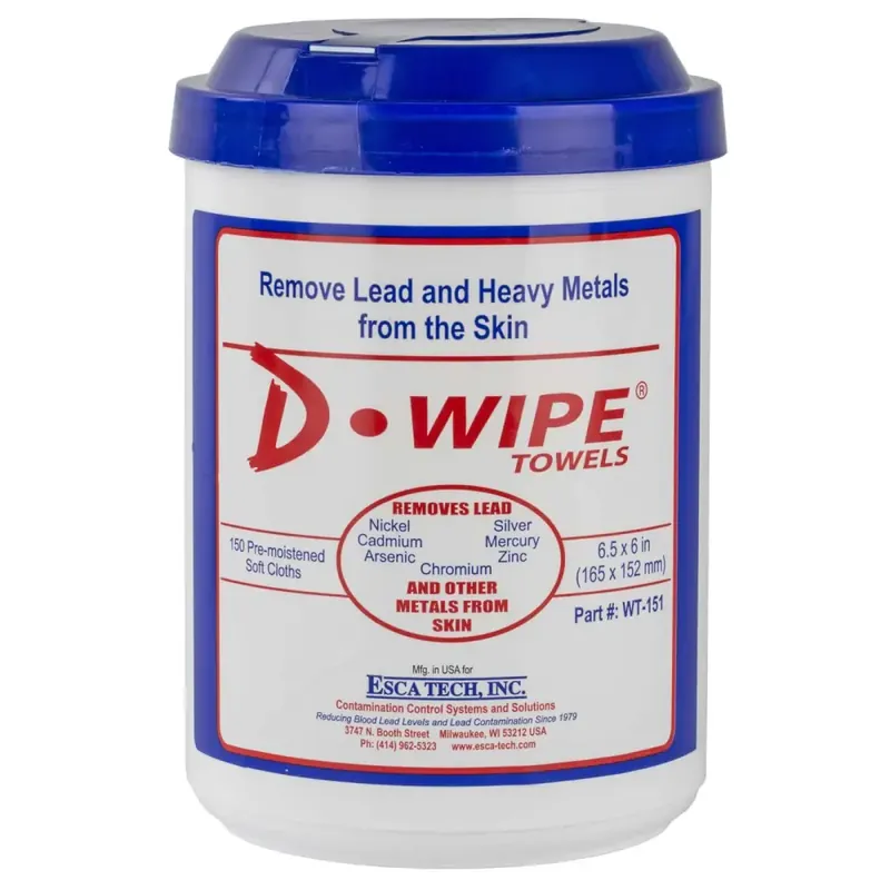 ESCA Tech WT150 D-Wipe Disposable Towels 6" x 6.50" 150 per Canister/8 per Case