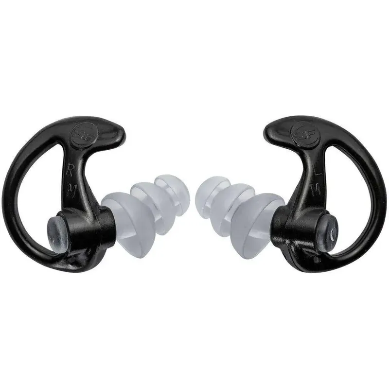 TRIPLE FLANGED, FULL BLOCK EARPLUGS, MEDIUM, 1 PAIR, BLACK