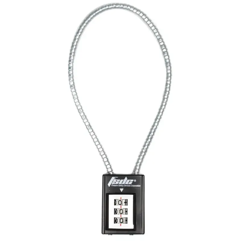 The FSDC 14" combination cable gun lock features a small small diameter cable. Fits most pistols, handguns, rifles, shotguns & MSRs (ARs and AKs). Single retail package. Approved by CA DOJ and Massachusetts Department of State Police.