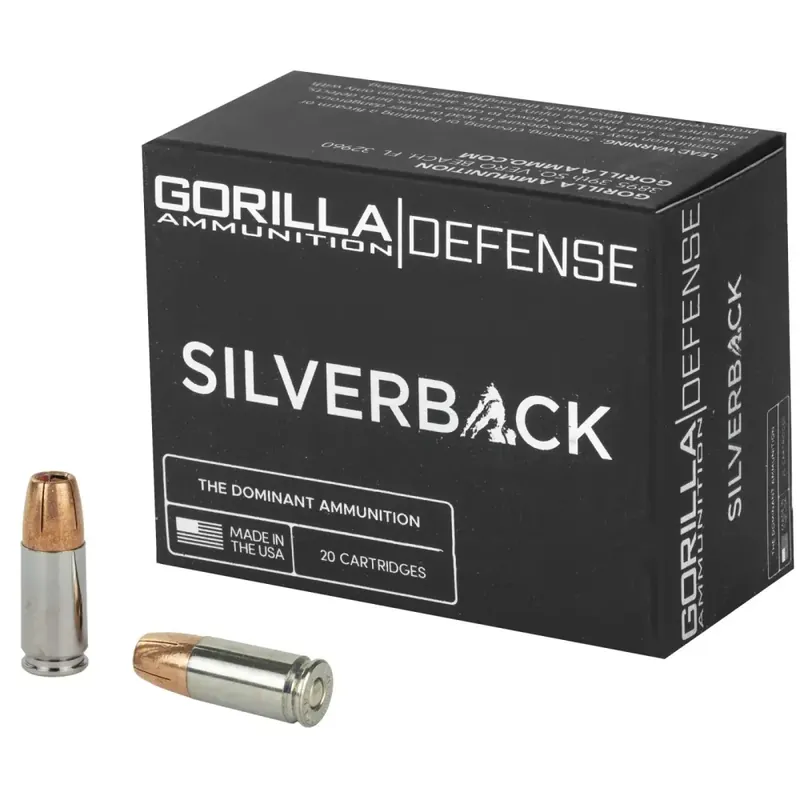 Gorilla SB9115SD Silverback Self Defense 9mm Luger 115 gr Solid Copper Hollow Point (SCHP) 20 Round Box