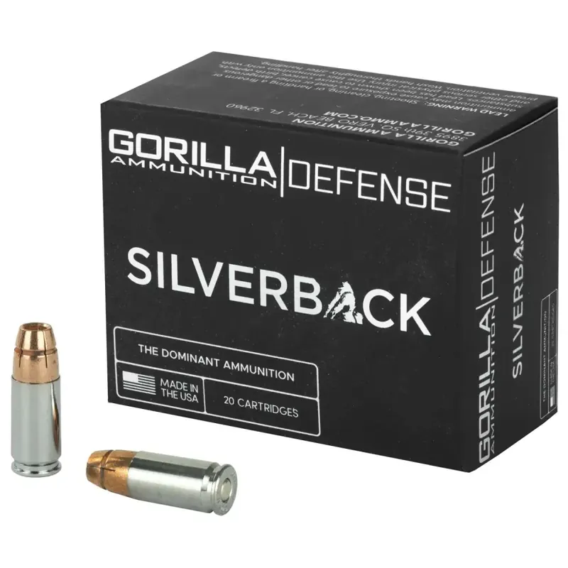 Gorilla SB9135SD Silverback Self Defense 9mm Luger 135 gr Solid Copper Hollow Point (SCHP) 20 Round Box