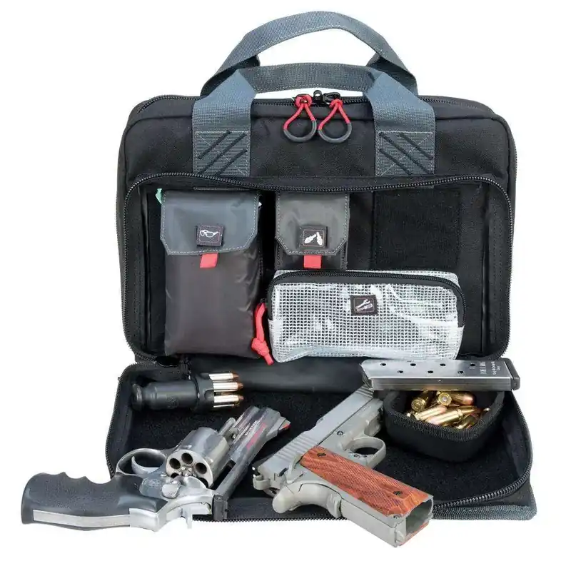G*Outdoors 1310PC Pistol Case Quad Gun Case Quad Nylon 13" x 10" x 6" Black