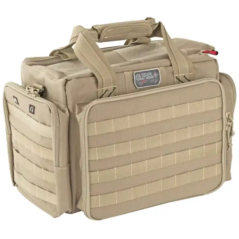 G*Outdoors GPS-T1714LRT Tactical Range Bag Tan 1000D Nylon Teflon Coating 5 Handguns