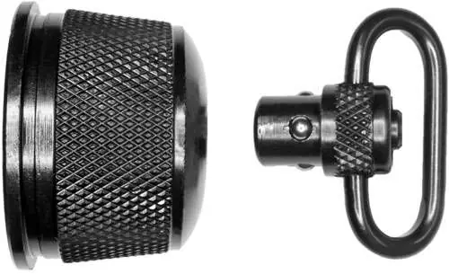 Grovtec US Inc GTSW296 Mag Cap With Swivel 1" Push Button Black Oxide Remington 870 Express 12 Gauge Steel Shotgun