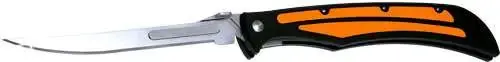 Havalon XTC-127EDGE Baracuta Edge 5" Replaceable Plain Stainless Steel Black Polymer/Orange Rubber Inserts Handle Fixed Folding