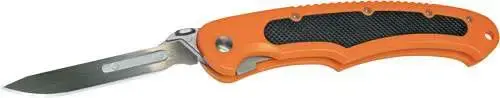 Havalon XTC-60ABOLT Piranta Bolt 2.75" Replaceable Plain 60A Stainless Steel G10 Black Inserts/Orange Handle Folding
