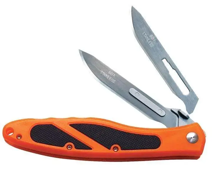Havalon XTC-60AEDGE Piranta Edge 2.75" Plain 60A Stainless Steel G10 Black Inserts/Orange Handle Folding