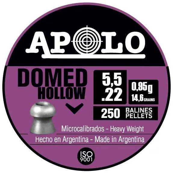 HATSAN APOLO .22 DOMED HOLLOW 14.6 GRAIN 250 PACK