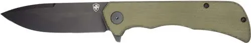 TEMPLAR KNIFE PALADIN FOLDER 3.27" GREEN MICARTA BLK DP D2