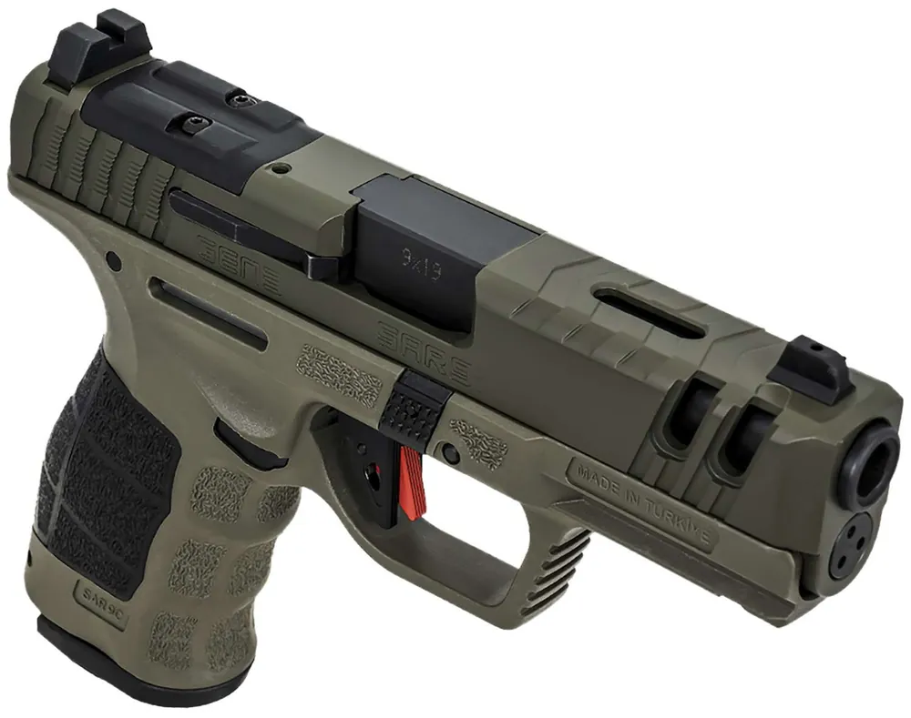 SAR SAR9 GEN 3 COMPACT HGA 9MM 4 IN BBL OPTICS READY NIGHT SIGHTS OD GREEN 2/15RD MAGS