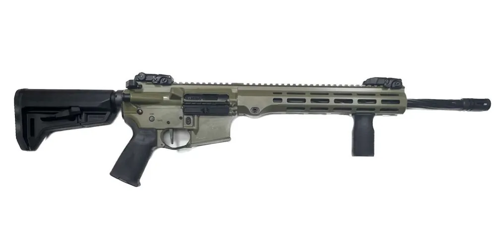 Maxim Defense MD15L AR Rifle - Bazooka Green | 5.56 NATO | 16" Spiral Fluted Barrel | Blackout Defense Trigger | Radian Charging Handle
