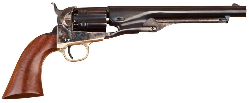 Cimarron 1860 Army Fluted Cylinder .44 Caliber 8" Barrel Case Hardened Frame Brass Triger Guard Percussion Revolver