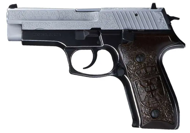 ZAS CZ999 9MM CHROME HAND ENGRAVED & CASE TOO