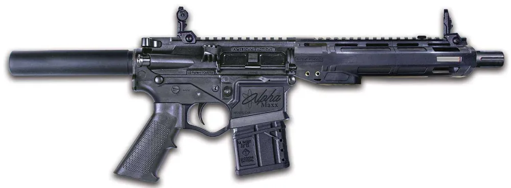 ATI ALPHA MAXX HGA .410 GA PISTOL 8.75" BBL RIFLED 1:20 TWIST 9" POLY MLOK . F/U SIGHTS ; 5RD