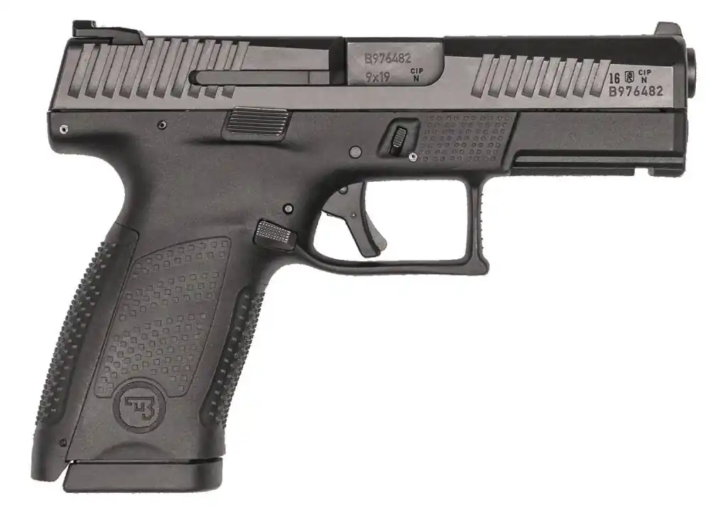 CZ 91520 P-10 C 9mm Luger Double 4.02" 15+1 Black Interchangeable Backstrap Grip Black Nitride Slide