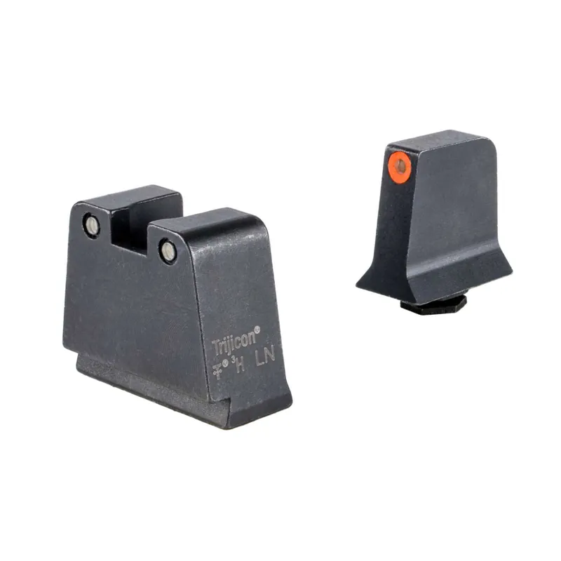 Trijicon GL243C601142 Suppressor/Optic Height Sights- Glock Slim Frame Black Green Tritium Orange Outline Front Sight Green Tritium Black Outline Rear Sight
