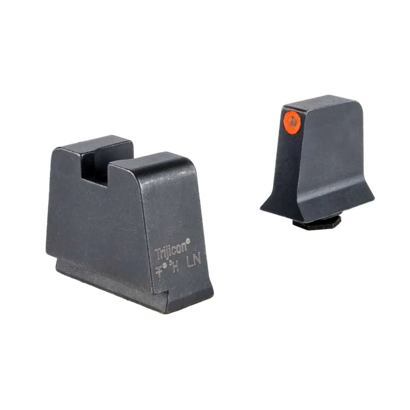 Trijicon GL243C601146 Suppressor/Optic Height Sights- Glock Slim Frame Black Green Tritium Orange Outline Front Sight Black Rear Sight