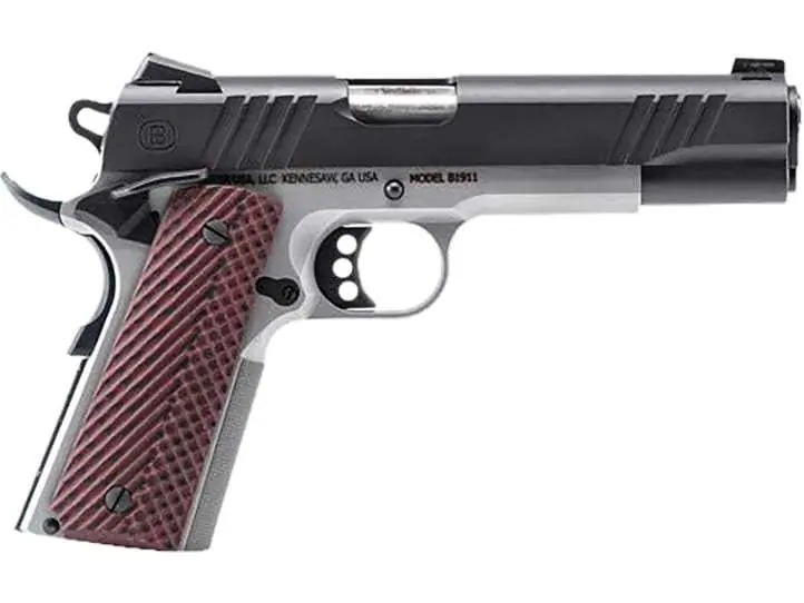 BERSA B1911 HGA 45 AUTO 5IN BBL BLACK NITRIDE/ BRUSHED SS NS AMBI 8RD VZ GRIPS