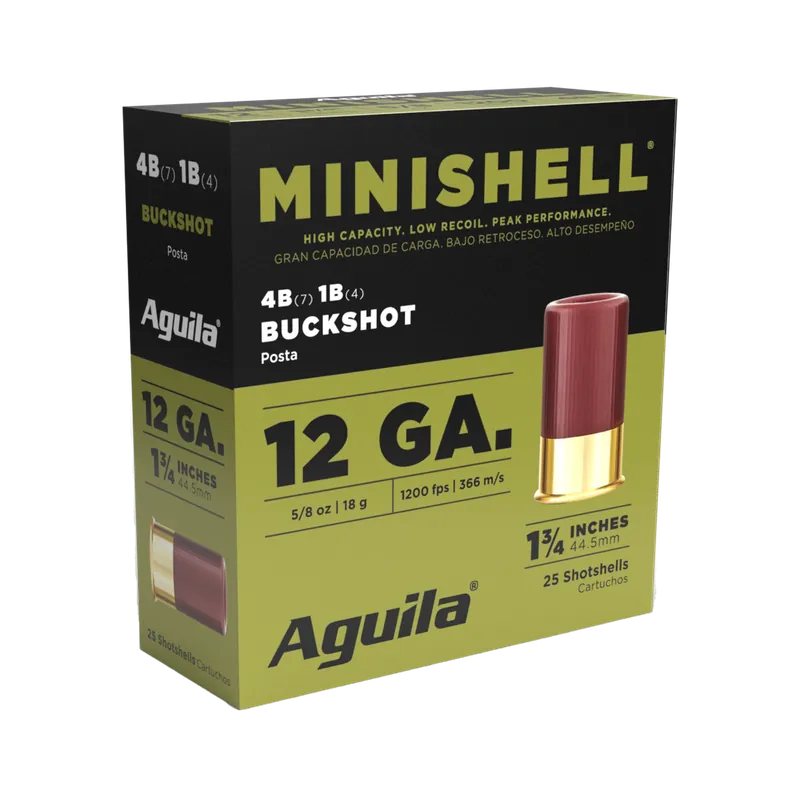 AGUILA MINI-SHELL 12GA 1.75" 7-#4 & 4-#1 BUCK 25RD 10BX/CS