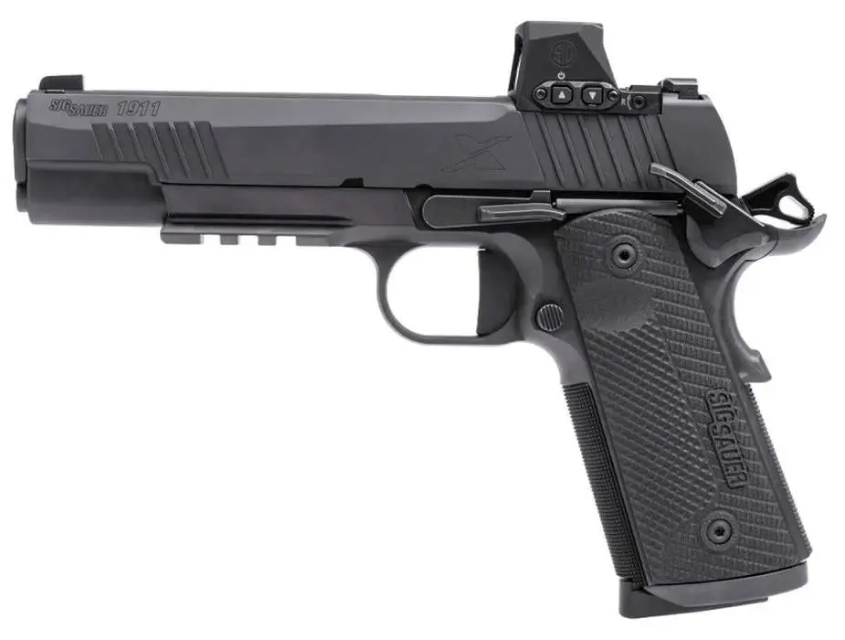 1911, 45 ACP, 5IN, X-SERIES, BLK, SAO, X-RAY 3, G10 GRIP, (2) 8RD STEEL MAG, ROMEO X COMPACT