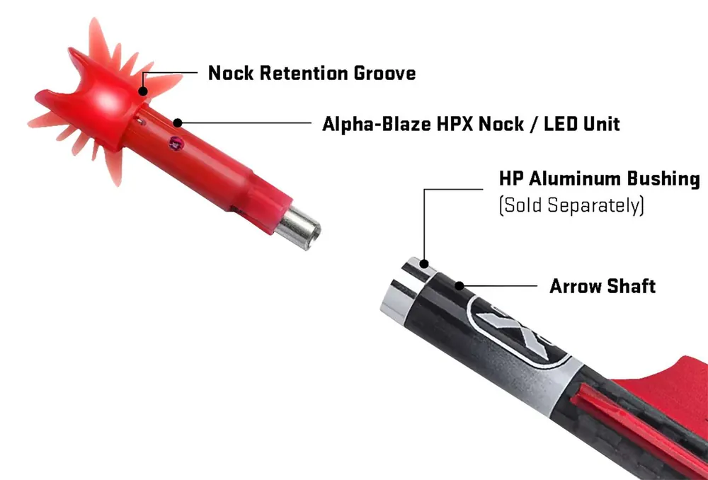 Alpha-Blaze HPX Lighted Nock for HP Bushing