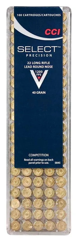 CCI Competition Select 22 Long Rifle (LR) 40 GR Lead Round Nose 100 Bx/ 50 Cs