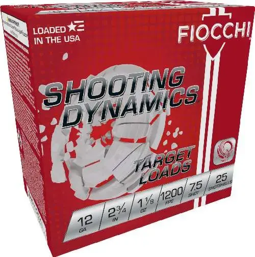 Fiocchi Target Shooting Dynamics 12 Gauge 2.75" 1-1/8 oz 7.5 Shot 25 Bx/ 10 Cs Heavy Dymanic