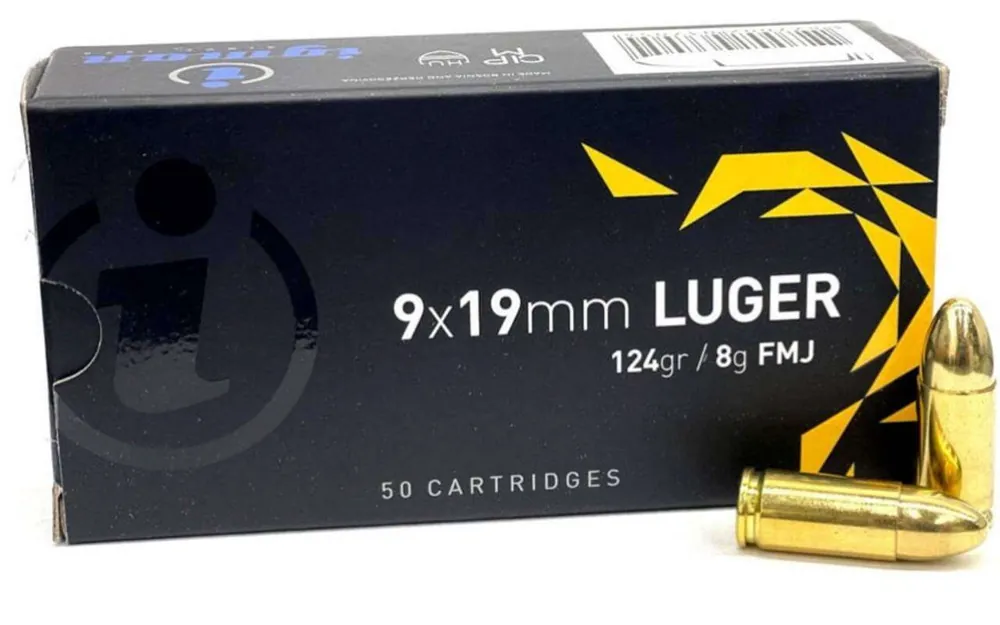 IGMAN 9MM 124GR FMJ 50RD BOX, 1000RD CASE