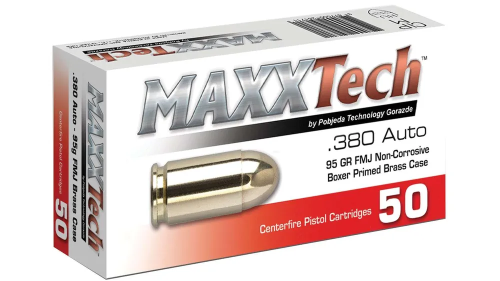 MAXX TECH 380ACP 95GR FMJ BOXER PRIMED 50RD BOX
